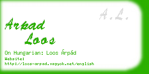 arpad loos business card